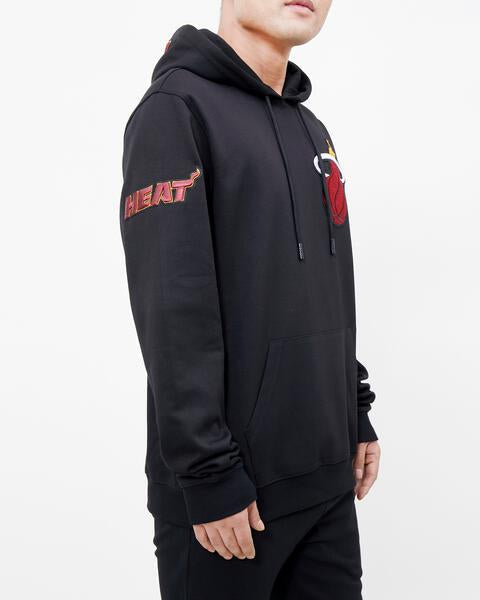 NBA MIAMI HEAT CLASSIC CHENILLE MEN'S PULLOVER HOODIE (BLACK)