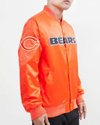 NFL CHICAGO BEARS BLOUSON EN SATIN À GRAND LOGO POUR HOMME (ORANGE)