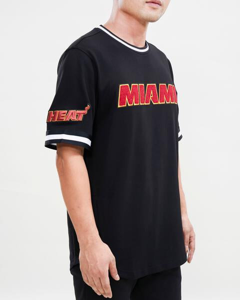 NBA MIAMI HEAT CLASSIC CHENILLE MEN'S TEE (BLACK)