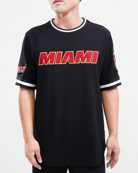 NBA MIAMI HEAT CLASSIC CHENILLE MEN'S TEE (BLACK)