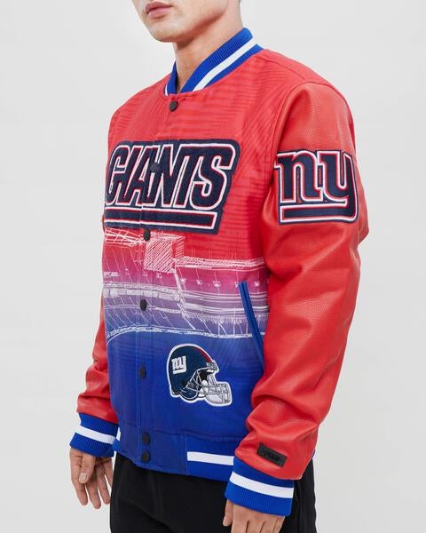 NFL NEW YORK GIANTS REMIX VARSITY MEN'S JACKET (BLUE)