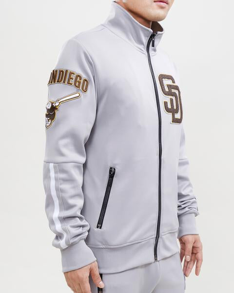 MLB SAN DIEGO PADRES CLASSIC MEN'S TRACK JACKET (GRAY)