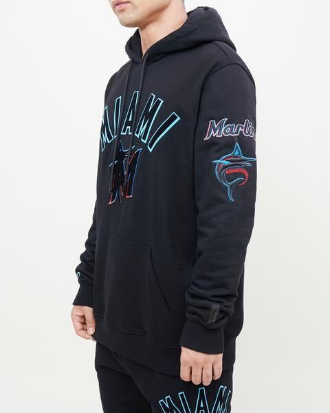 MLB MIAMI MARLINS CLASSIC MEN'S PULLOVER HOODIE (BLACK)