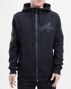 MLB ATLANTA BRAVES TRIPLE BLACK ZIPPER HOODIE  (BLACK)