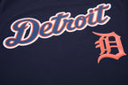 MLB DETROIT TIGERS HAUT PRO TEAM À BANDES ET À LOGO POUR HOMME (MARINE MINUIT/ORANGE)