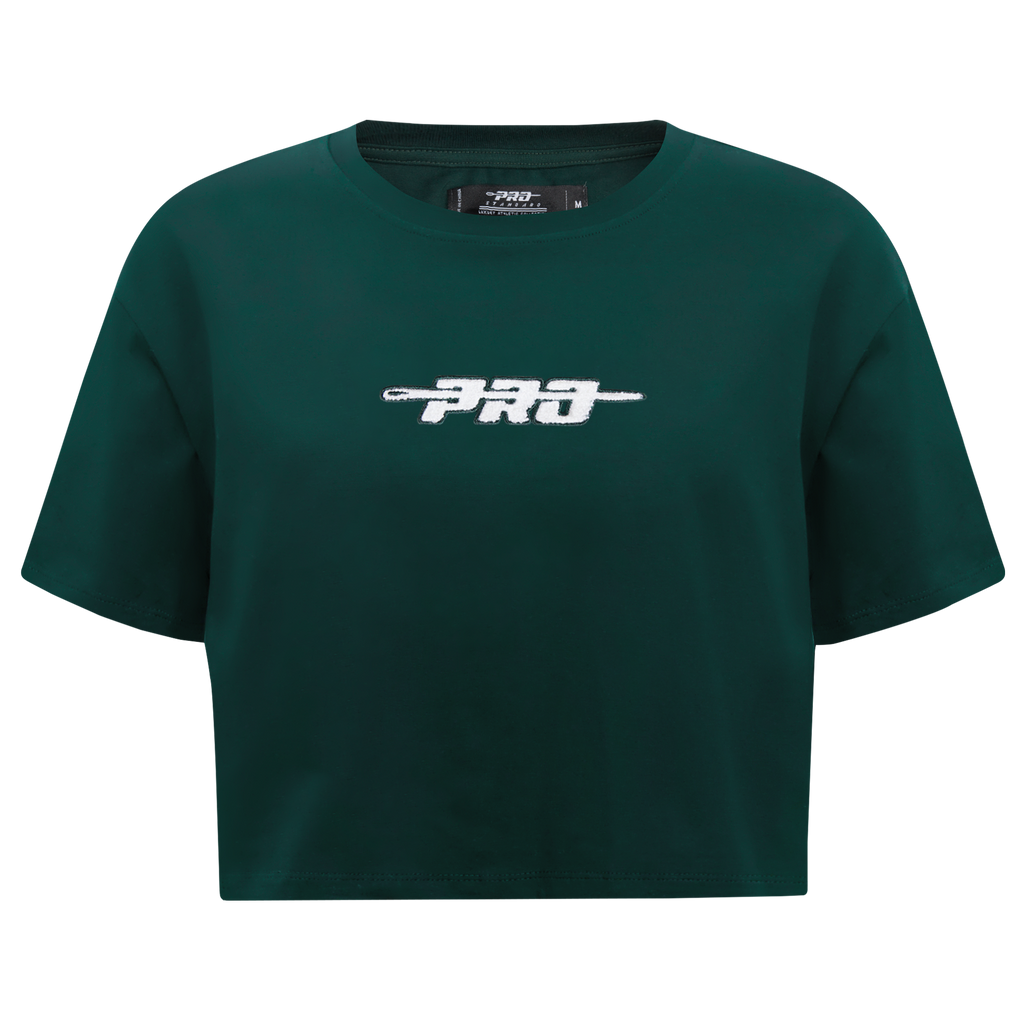 PRO STANDARD CLASSIC CHENILLE WHT LOGO WOMEN'S SJ BOXY TEE (FOREST GREEN)
