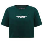 PRO STANDARD CLASSIC CHENILLE WHT LOGO WOMEN'S SJ BOXY TEE (FOREST GREEN)