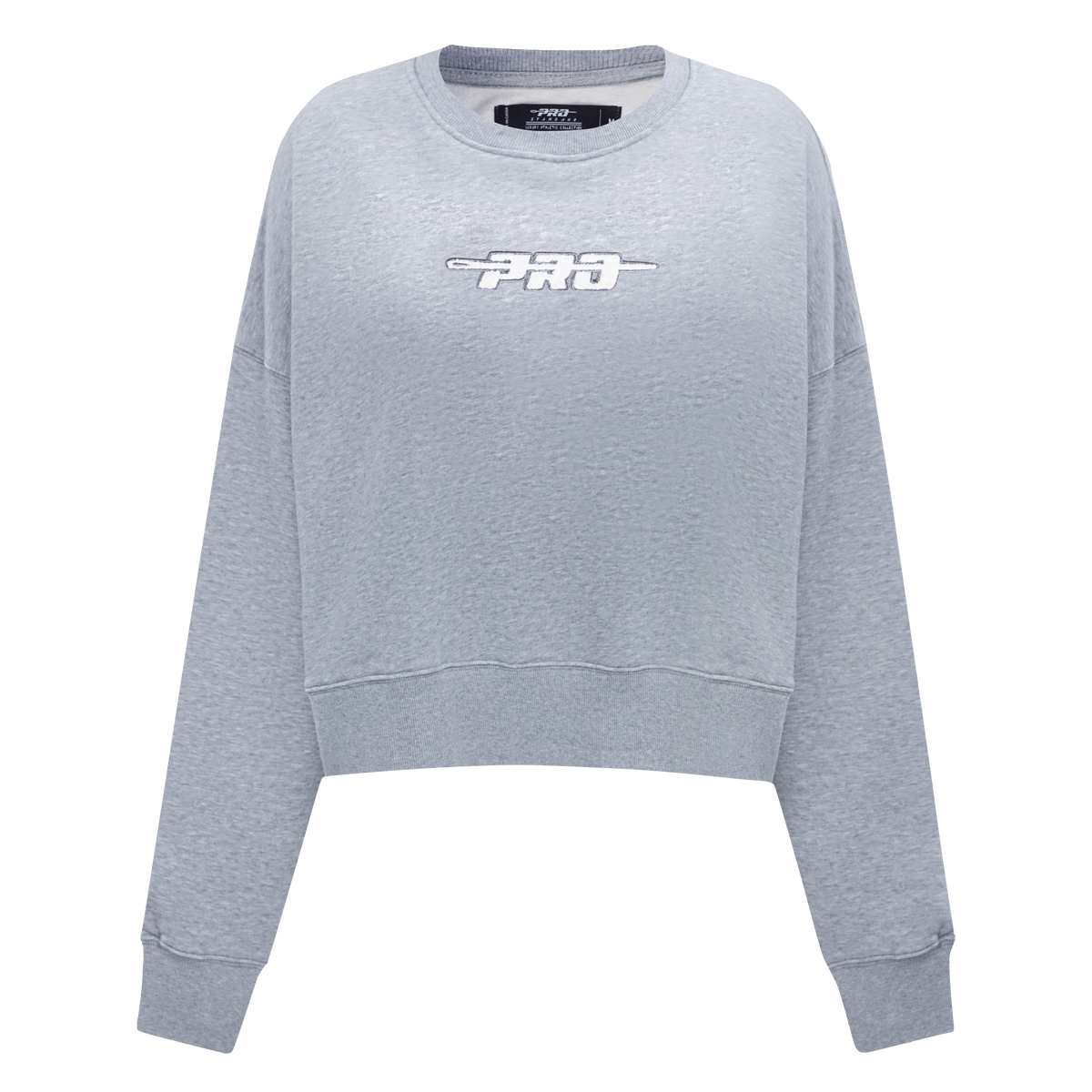 PRO STANDARD CLASSIC CHENILLE CHANDAIL À COL ROND EN MOLLETON À LOGO BLANC POUR FEMME (GRIS CHINÉ FONCÉ)
