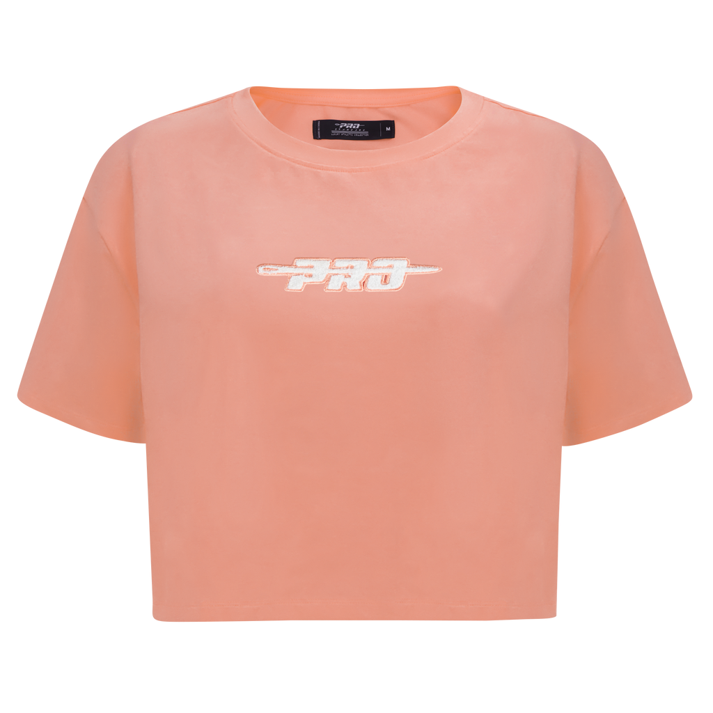 PRO STANDARD CLASSIC CHENILLE WHT LOGO WOMEN'S SJ BOXY TEE (GUAVA)