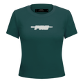PRO STANDARD CLASSIC CHENILLE T-SHIRT BABY DOLL À LOGO BLANC POUR FEMME (VERT FORÊT)