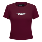 PRO STANDARD CLASSIC CHENILLE T-SHIRT BABY DOLL À LOGO BLANC POUR FEMME (LIE-DE-VIN)