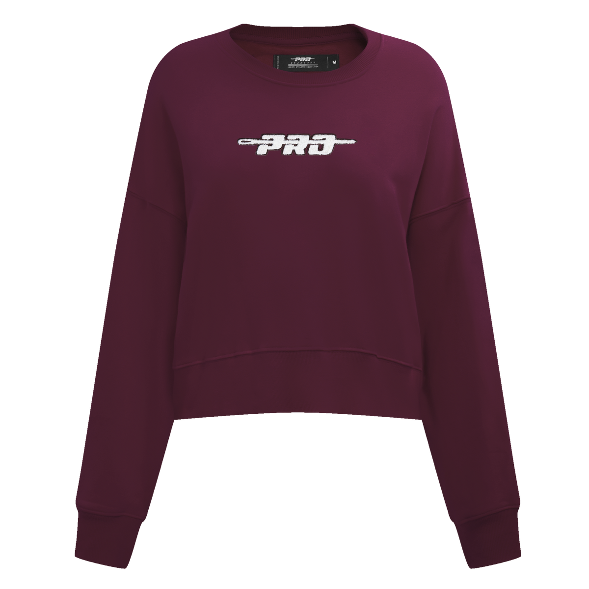 PRO STANDARD CLASSIC CHENILLE CHANDAIL À COL ROND EN MOLLETON À LOGO BLANC POUR FEMME (LIE-DE-VIN)