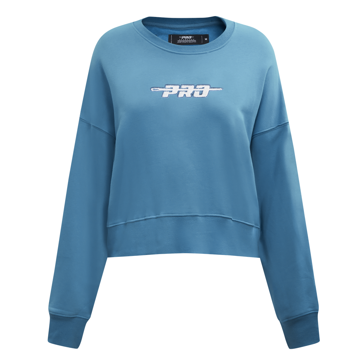 PRO STANDARD CLASSIC CHENILLE CHANDAIL À COL ROND EN MOLLETON À LOGO BLANC POUR FEMME (BLEU ACIER)