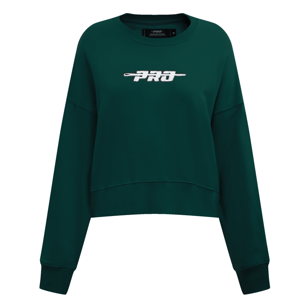 PRO STANDARD CLASSIC CHENILLE WHT LOGO WOMEN'S FLC CREWNECK (FOREST GREEN)