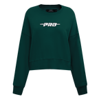 PRO STANDARD CLASSIC CHENILLE WHT LOGO WOMEN'S FLC CREWNECK (FOREST GREEN)