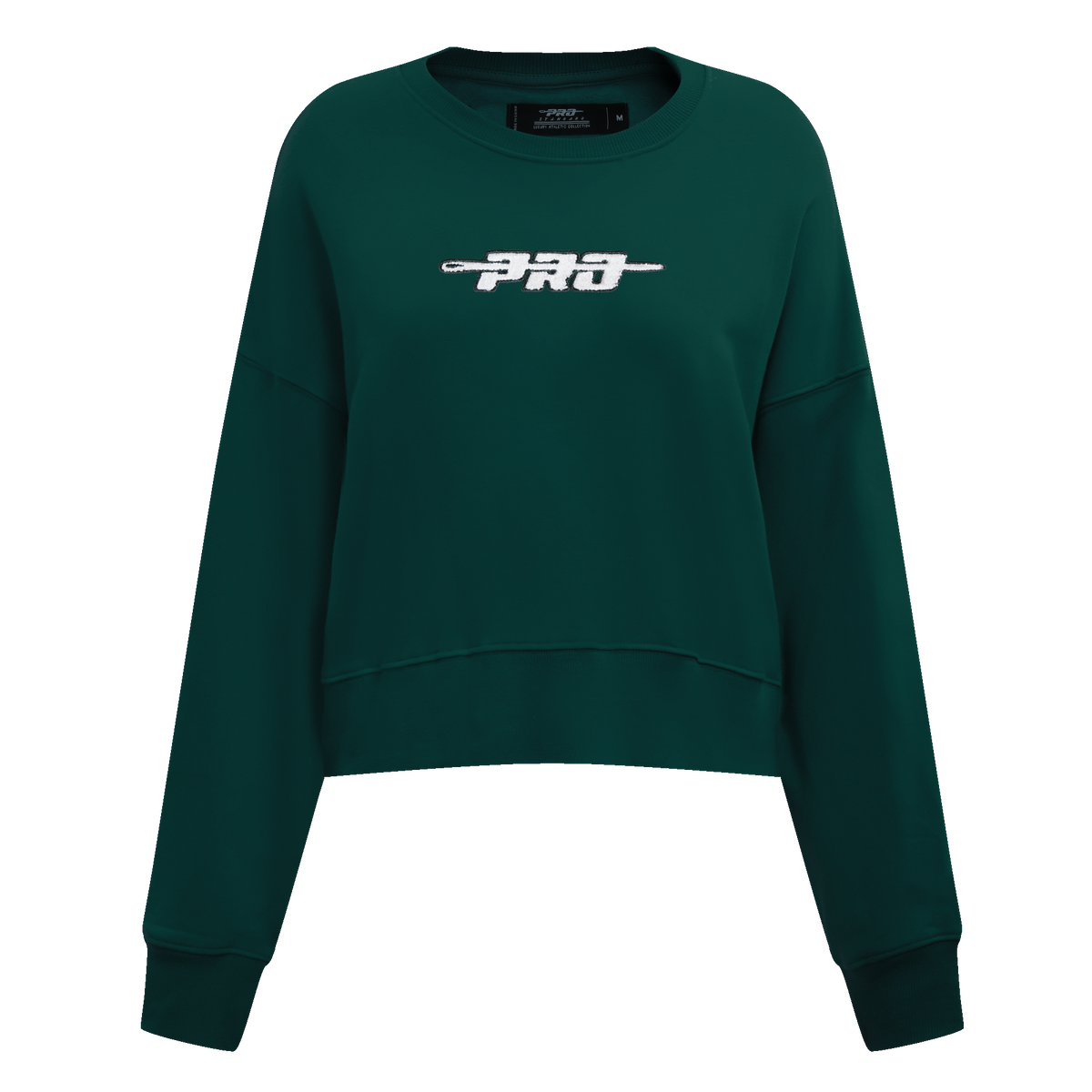 PRO STANDARD CLASSIC CHENILLE CHANDAIL À COL ROND EN MOLLETON À LOGO BLANC POUR FEMME (VERT FORÊT)