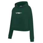 PRO STANDARD CLASSIC CHENILLE WHT LOGO WOMEN'S FLC CROPPED PO HOODIE (FOREST GREEN)