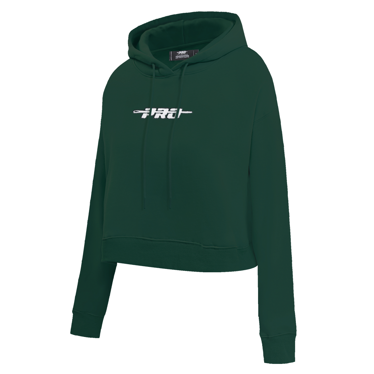 PRO STANDARD CLASSIC CHENILLE WHT LOGO WOMEN'S FLC CROPPED PO HOODIE (FOREST GREEN)