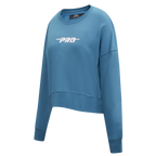 PRO STANDARD CLASSIC CHENILLE WHT LOGO WOMEN'S FLC CREWNECK (STEEL BLUE)