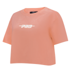 PRO STANDARD CLASSIC CHENILLE WHT LOGO WOMEN'S SJ BOXY TEE (GUAVA)