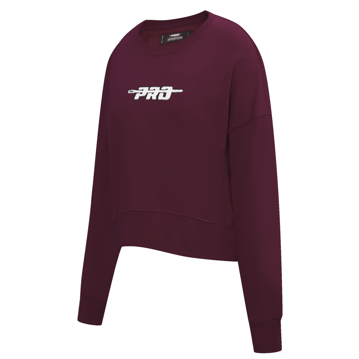 PRO STANDARD CLASSIC CHENILLE CHANDAIL À COL ROND EN MOLLETON À LOGO BLANC POUR FEMME (LIE-DE-VIN)