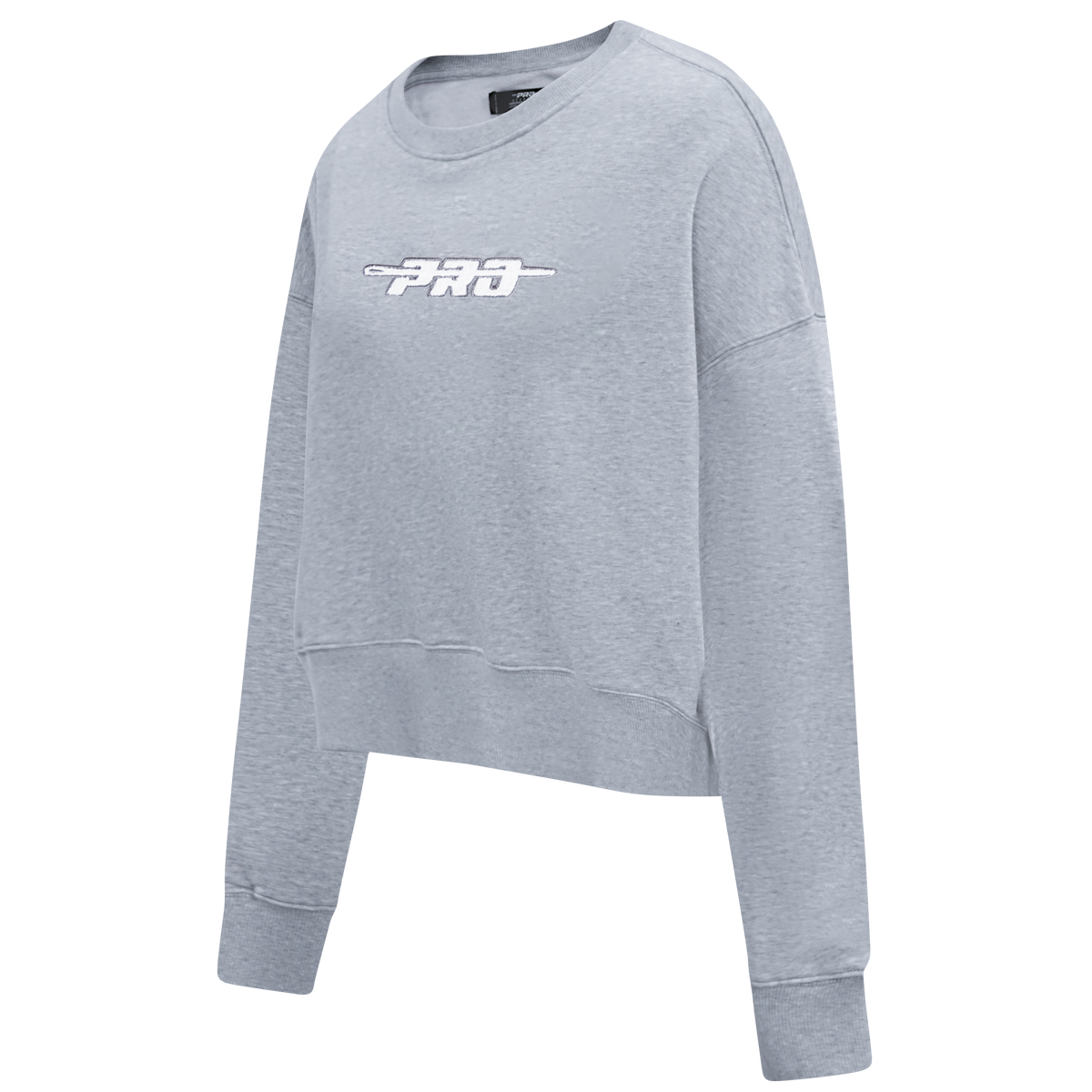 PRO STANDARD CLASSIC CHENILLE CHANDAIL À COL ROND EN MOLLETON À LOGO BLANC POUR FEMME (GRIS CHINÉ FONCÉ)