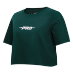 PRO STANDARD CLASSIC CHENILLE WHT LOGO WOMEN'S SJ BOXY TEE (FOREST GREEN)