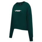 PRO STANDARD CLASSIC CHENILLE WHT LOGO WOMEN'S FLC CREWNECK (FOREST GREEN)