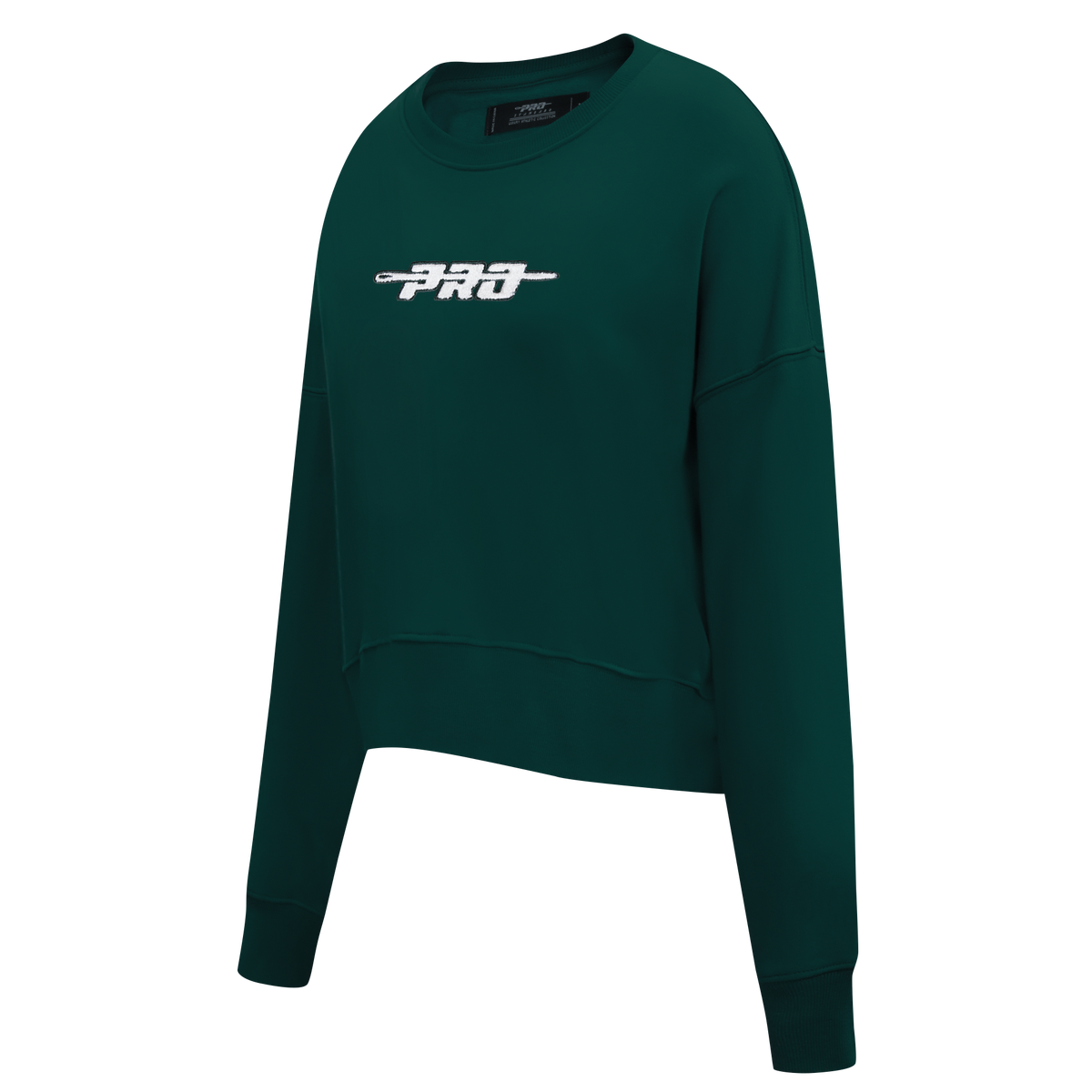 PRO STANDARD CLASSIC CHENILLE CHANDAIL À COL ROND EN MOLLETON À LOGO BLANC POUR FEMME (VERT FORÊT)