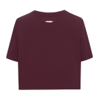 PRO STANDARD CLASSIC CHENILLE T-SHIRT EN JERSEY SIMPLE À COUPE CARRÉE ET À LOGO BLANC POUR FEMME (LIE-DE-VIN)