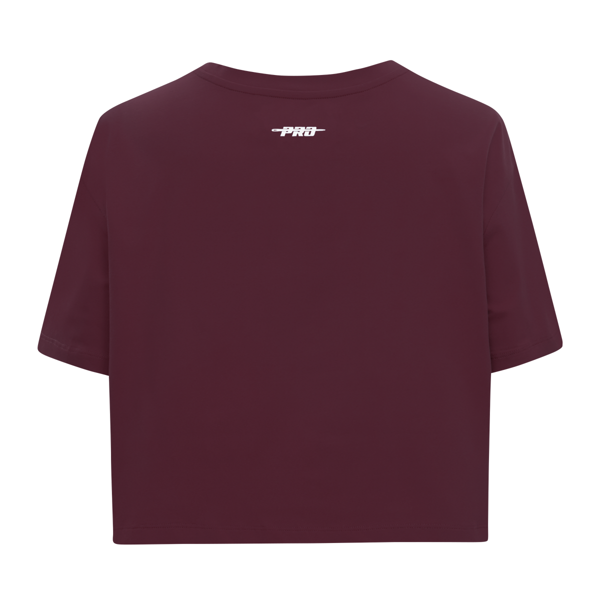 PRO STANDARD CLASSIC CHENILLE T-SHIRT EN JERSEY SIMPLE À COUPE CARRÉE ET À LOGO BLANC POUR FEMME (LIE-DE-VIN)
