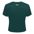PRO STANDARD CLASSIC CHENILLE T-SHIRT BABY DOLL À LOGO BLANC POUR FEMME (VERT FORÊT)