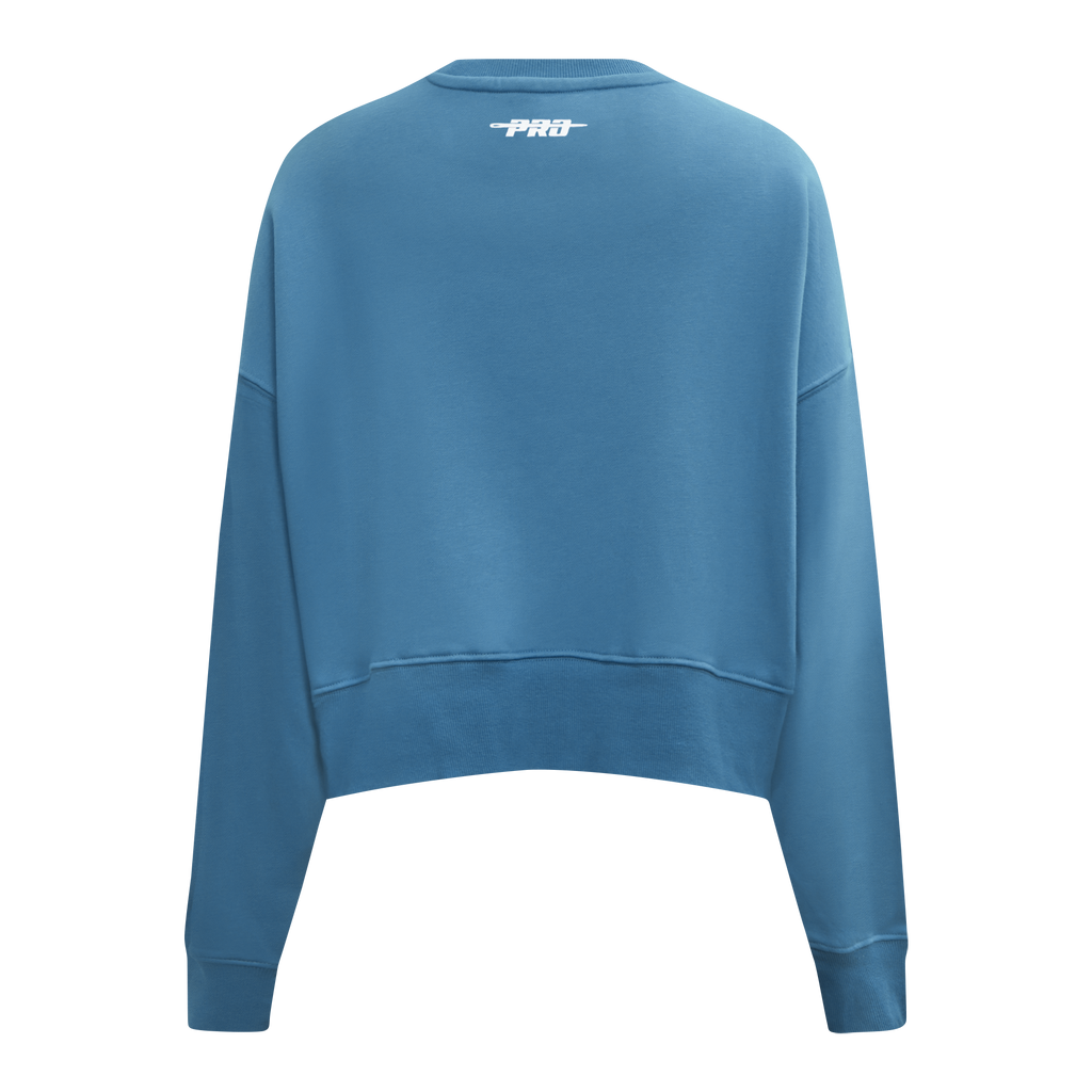 PRO STANDARD CLASSIC CHENILLE WHT LOGO WOMEN'S FLC CREWNECK (STEEL BLUE)
