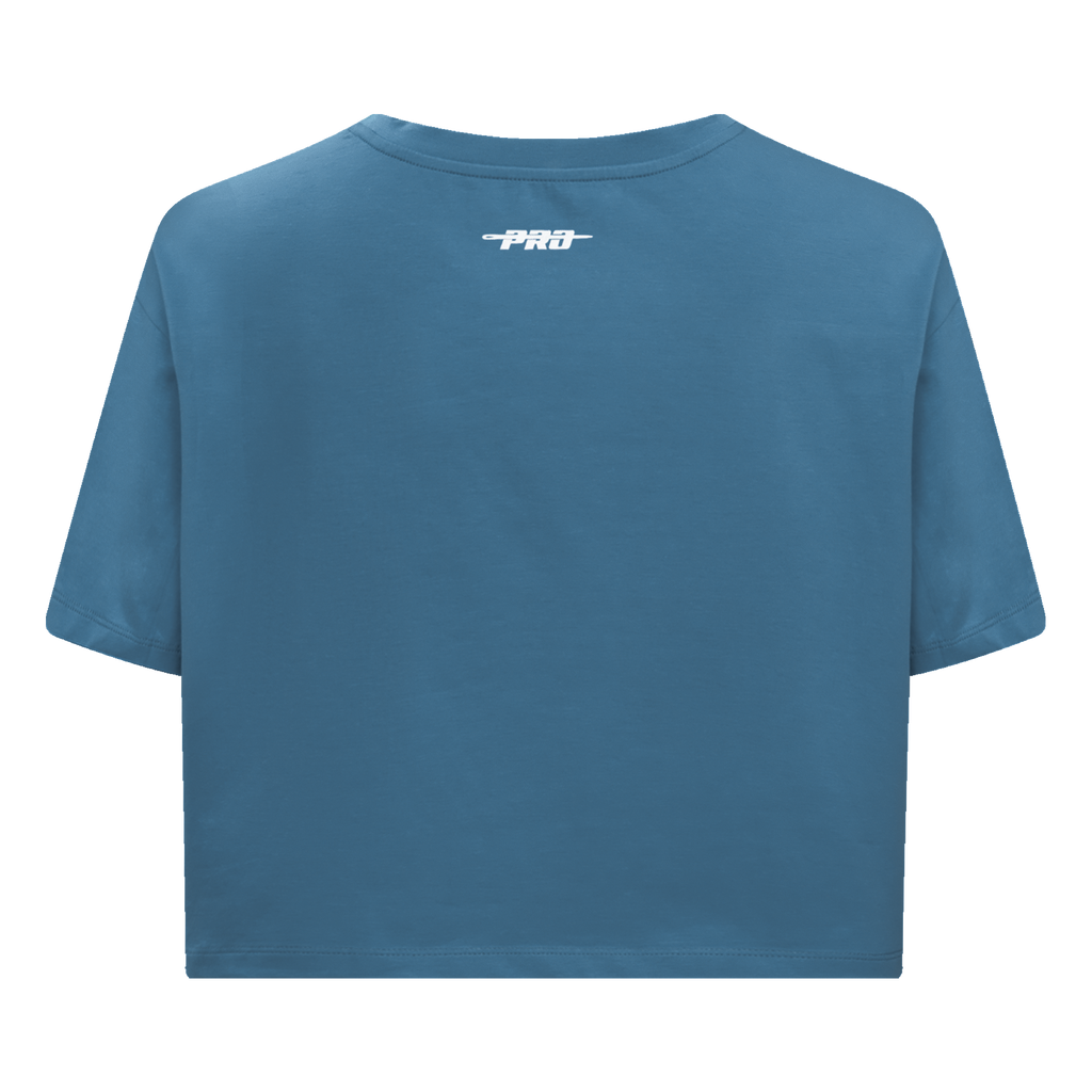 PRO STANDARD CLASSIC CHENILLE WHT LOGO WOMEN'S SJ BOXY TEE (STEEL BLUE)