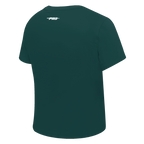 PRO STANDARD CLASSIC CHENILLE T-SHIRT BABY DOLL À LOGO BLANC POUR FEMME (VERT FORÊT)
