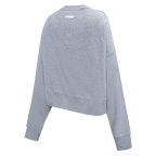 PRO STANDARD CLASSIC CHENILLE CHANDAIL À COL ROND EN MOLLETON À LOGO BLANC POUR FEMME (GRIS CHINÉ FONCÉ)