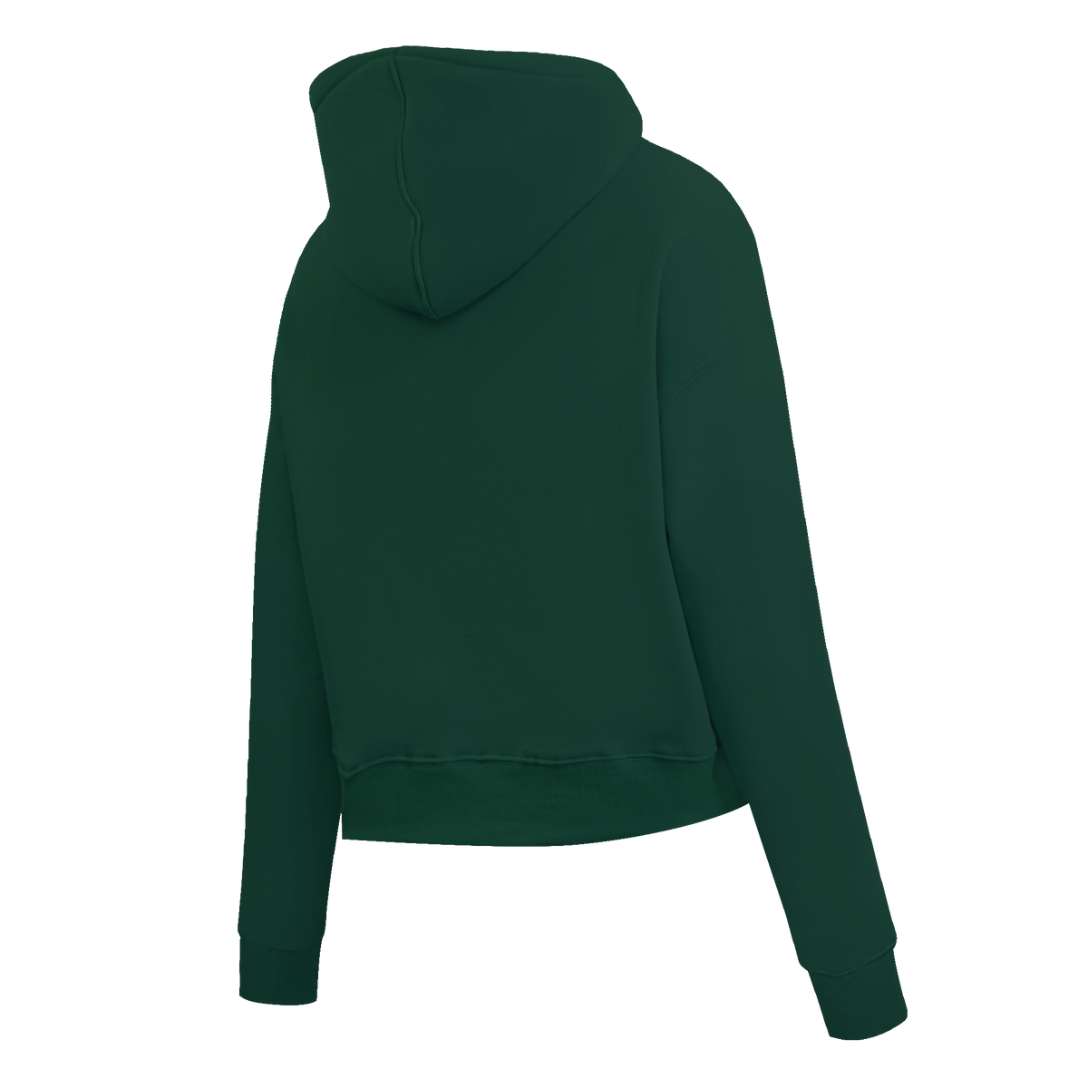 PRO STANDARD CLASSIC CHENILLE WHT LOGO WOMEN'S FLC CROPPED PO HOODIE (FOREST GREEN)