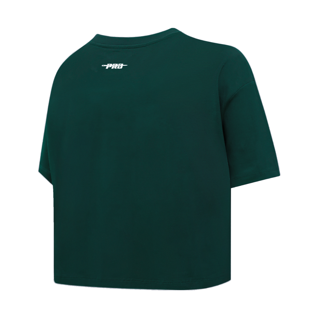PRO STANDARD CLASSIC CHENILLE WHT LOGO WOMEN'S SJ BOXY TEE (FOREST GREEN)