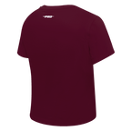 PRO STANDARD CLASSIC CHENILLE T-SHIRT BABY DOLL À LOGO BLANC POUR FEMME (LIE-DE-VIN)