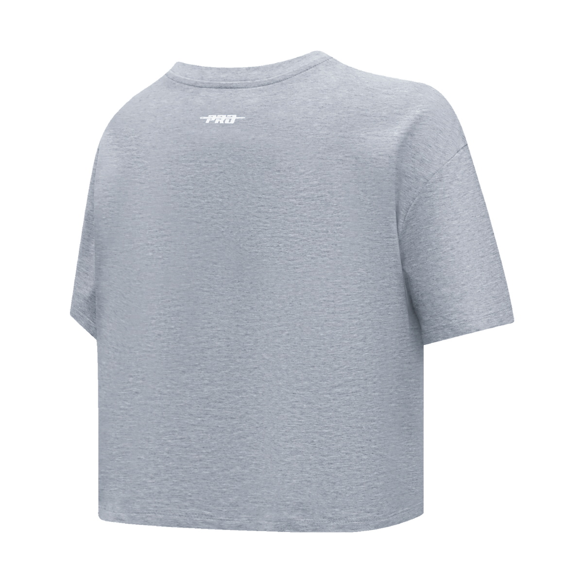 PRO STANDARD CLASSIC CHENILLE T-SHIRT EN JERSEY SIMPLE À COUPE CARRÉE ET À LOGO BLANC POUR FEMME (GRIS CHINÉ FONCÉ)