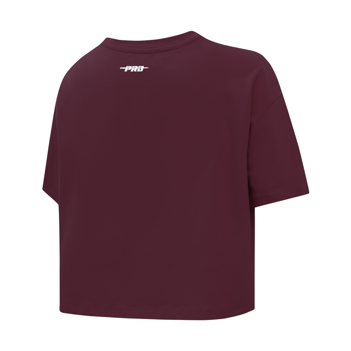 PRO STANDARD CLASSIC CHENILLE T-SHIRT EN JERSEY SIMPLE À COUPE CARRÉE ET À LOGO BLANC POUR FEMME (LIE-DE-VIN)