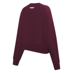 PRO STANDARD CLASSIC CHENILLE CHANDAIL À COL ROND EN MOLLETON À LOGO BLANC POUR FEMME (LIE-DE-VIN)