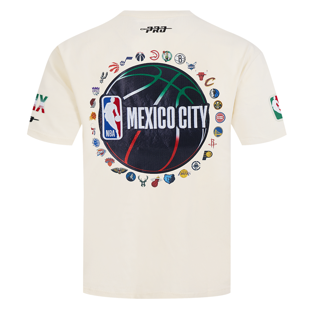 NBA NBA MEXICO CITY GAME 2025 T-SHIRT EN JERSEY DE COTON À ÉPAULES TOMBANTES POUR HOMME (COQUILLE D'ŒUF)