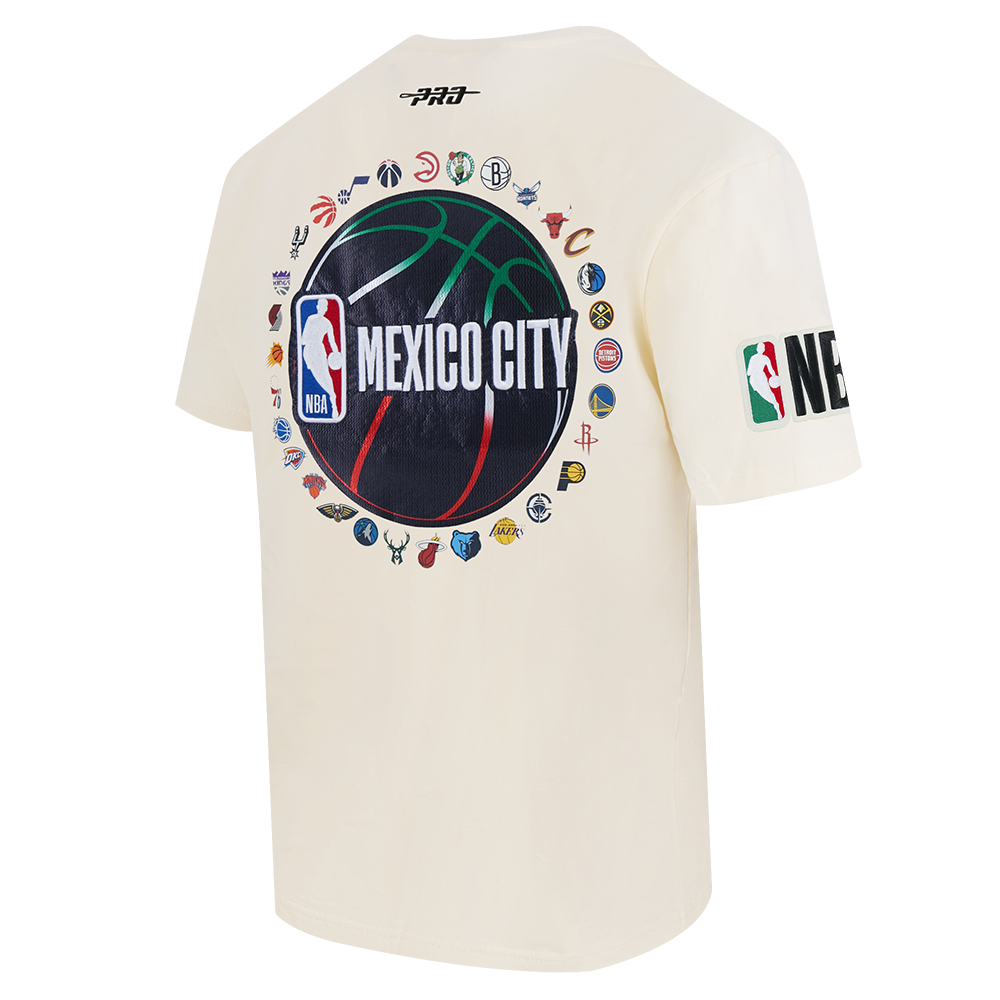 NBA NBA MEXICO CITY GAME 2025 T-SHIRT EN JERSEY DE COTON À ÉPAULES TOMBANTES POUR HOMME (COQUILLE D'ŒUF)