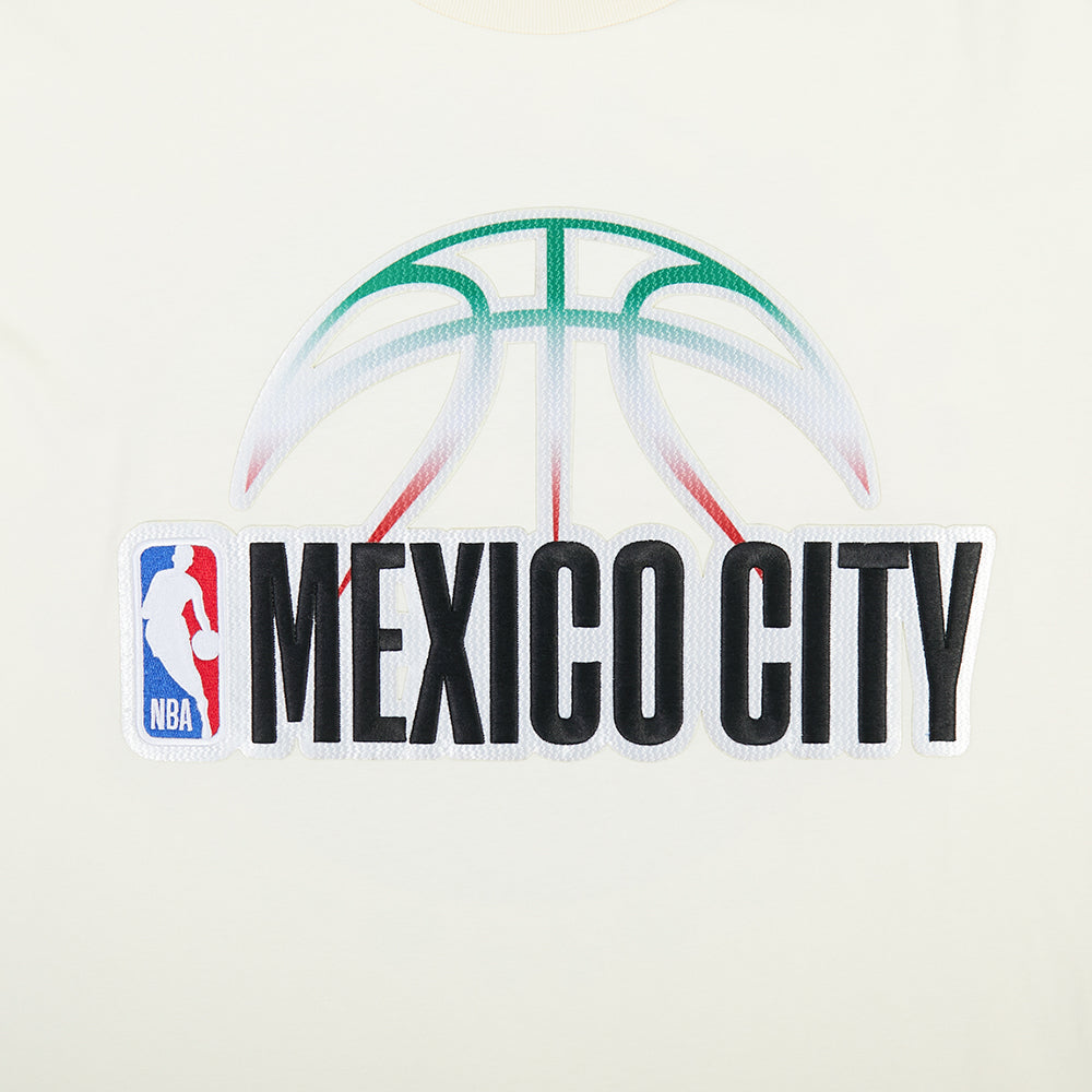 NBA NBA MEXICO CITY GAME 2025 T-SHIRT EN JERSEY DE COTON À ÉPAULES TOMBANTES POUR HOMME (COQUILLE D'ŒUF)