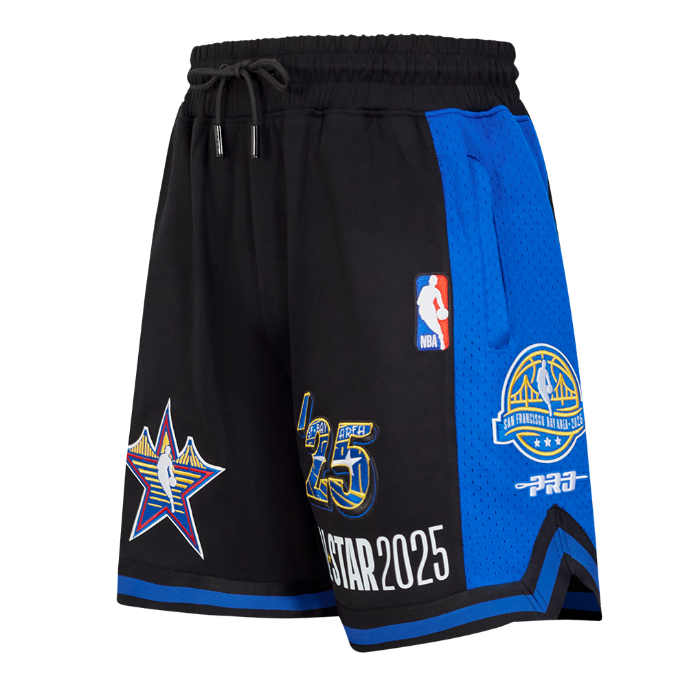 NBA ALL STAR SHORT EN MAILLE DOUBLE 2.0 2025 POUR HOMME (NOIR/BLEU ROYAL/NOIR)