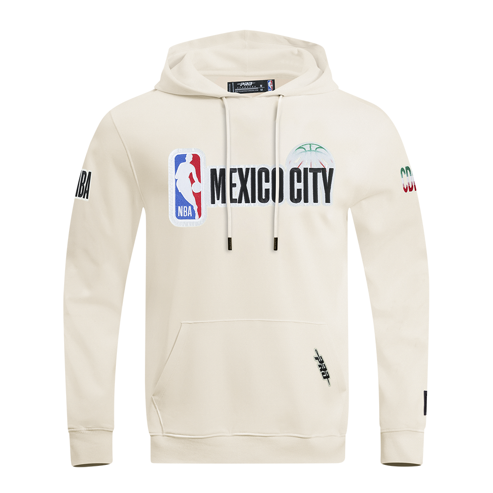 NBA NBA MEXICO CITY GAME 2025 CHANDAIL À CAPUCHON EN MOLLETON À ÉPAULES TOMBANTES POUR HOMME (COQUILLE D'ŒUF)