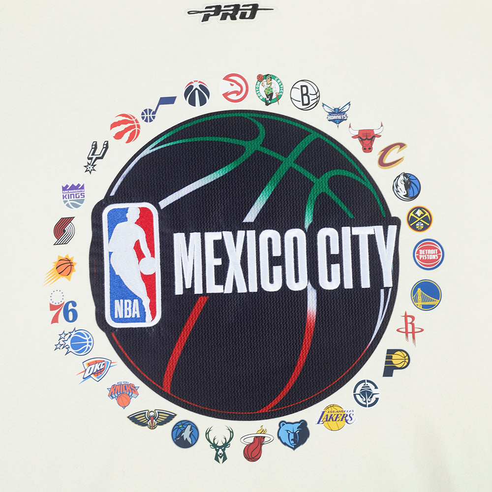 NBA NBA MEXICO CITY GAME 2025 CHANDAIL À CAPUCHON EN MOLLETON À ÉPAULES TOMBANTES POUR HOMME (COQUILLE D'ŒUF)