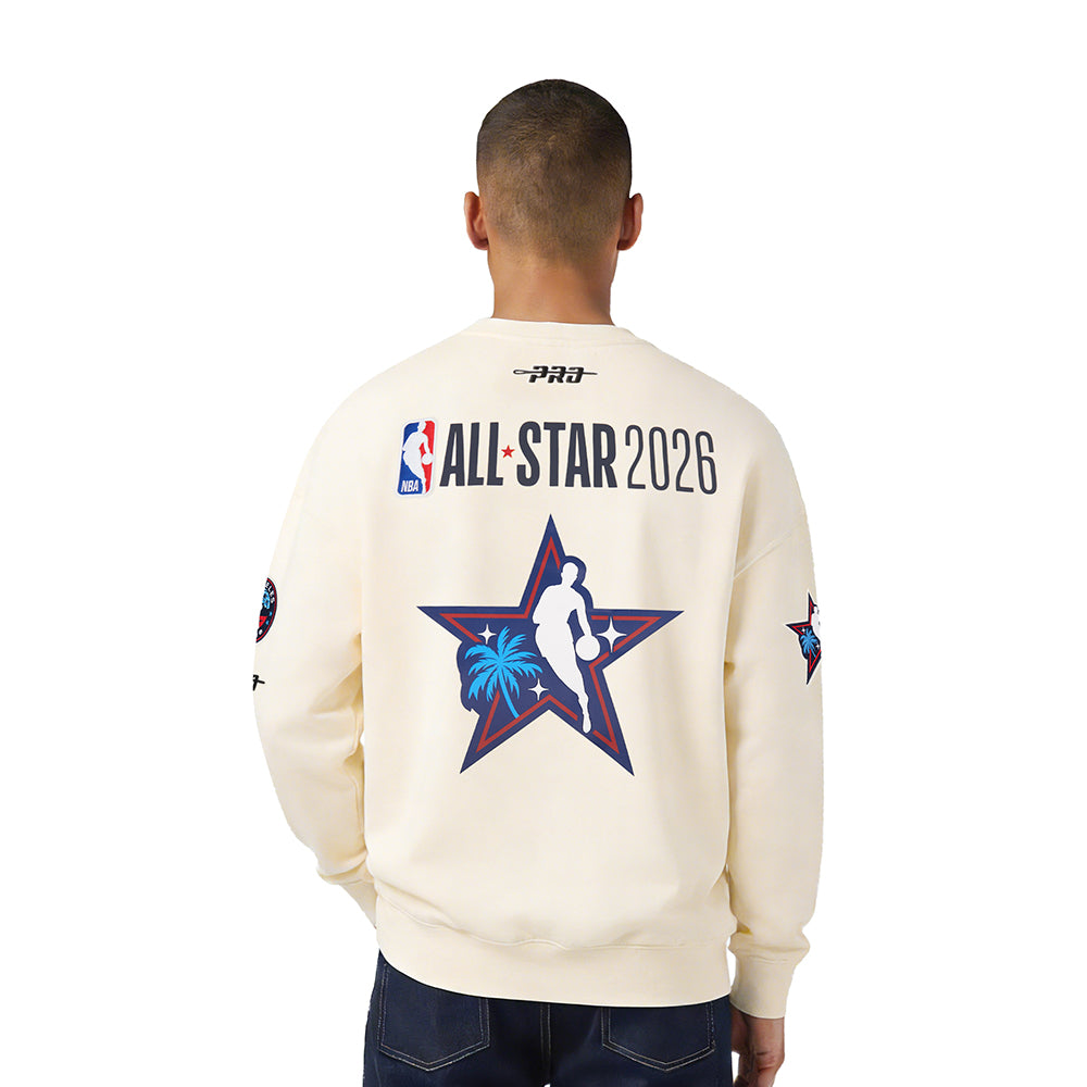 NBA ALL STAR 2026 MEN'S DROP SHOULDER FLC CREWNECK (EGGSHELL)