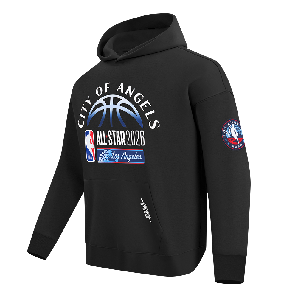NBA ALL STAR 2026 MEN'S DROP SHOULDER FLC PO HOODIE (BLACK)